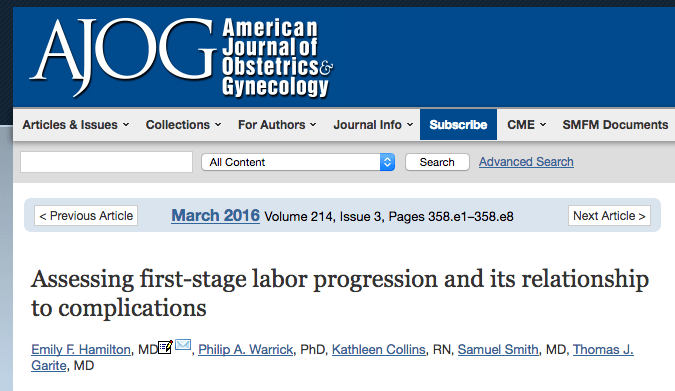 AJOG Highlights PeriGen Research on a New Labor Curve
