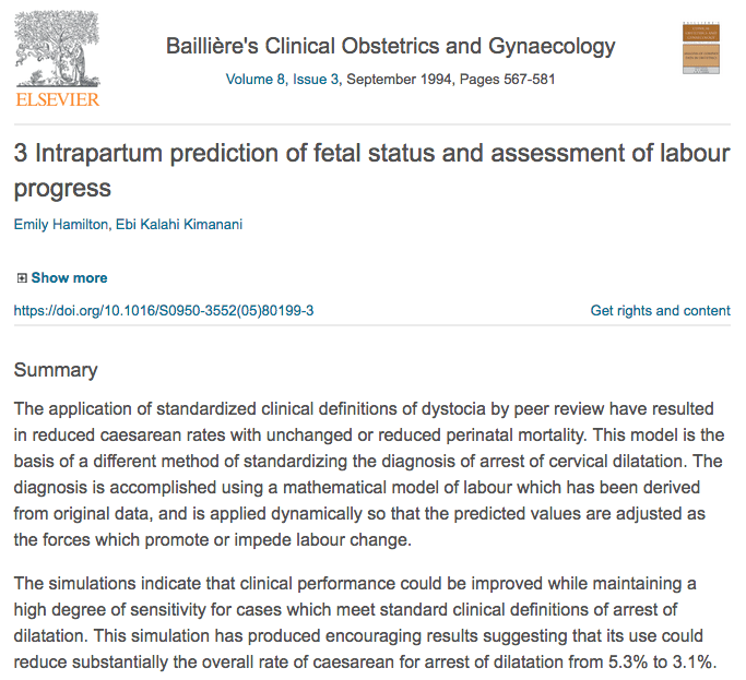Intrapartum prediction of fetal status and assessment of labor progress