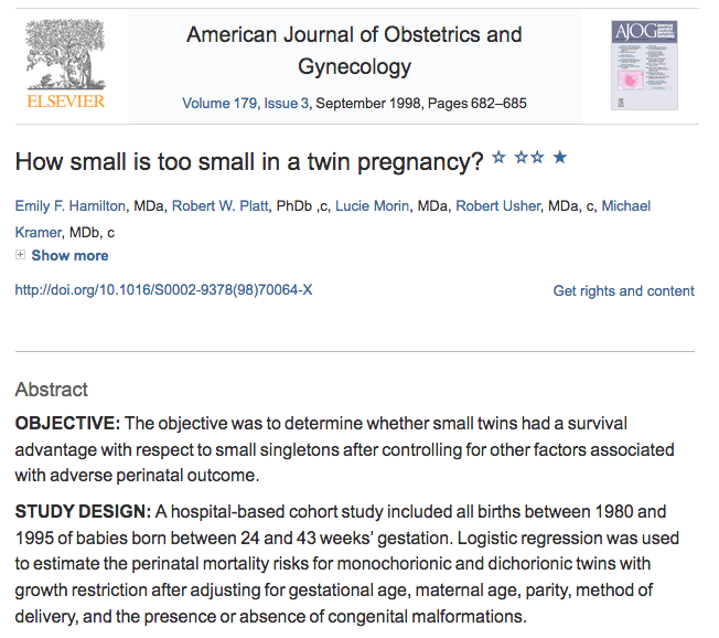 How small is too small in a twin pregnancy?