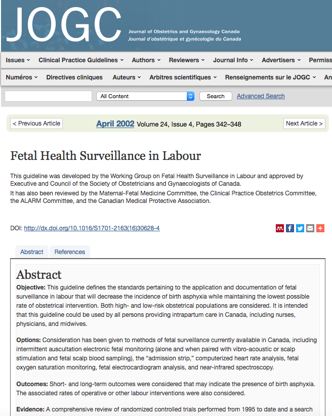 Fetal health surveillance in labor