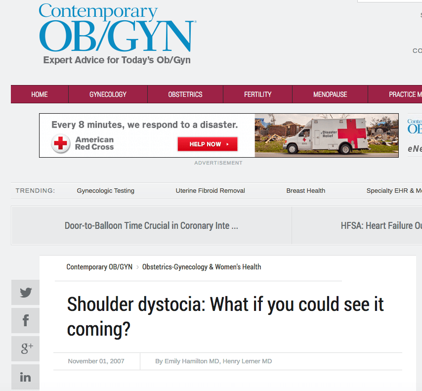 Shoulder Dystocia: What if you could see it coming?